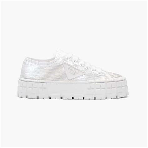 White Double Wheel sequin sneakers 